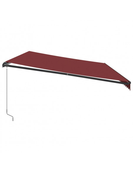 Tenda da Sole Retrattile Manuale con LED Bordò 600x300 cm