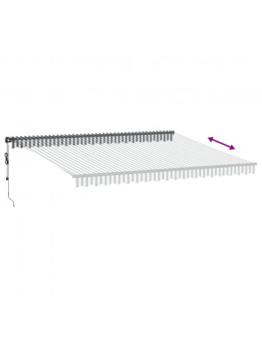 Tenda Retrattile Automatica Antracite e Bianco 450x300 cm