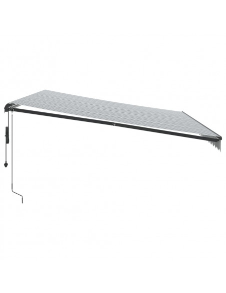 Tenda Sole Retrattile Automatica Antracite e Bianco 500x300 cm
