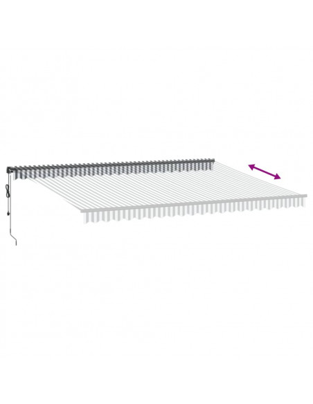 Tenda Sole Retrattile Automatica Antracite e Bianco 500x300 cm
