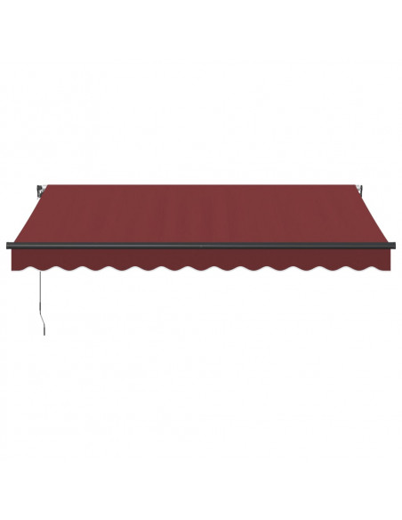 Tenda da Sole Retrattile Manuale con LED Bordò 350x250 cm