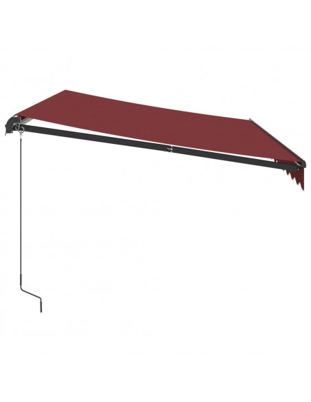 Tenda da Sole Retrattile Manuale con LED Bordò 350x250 cm
