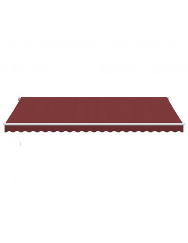 Tenda da Sole Retrattile Manuale con LED Bordò 500x350 cm