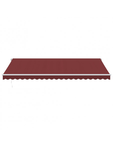 Tenda da Sole Retrattile Manuale con LED Bordò 500x350 cm