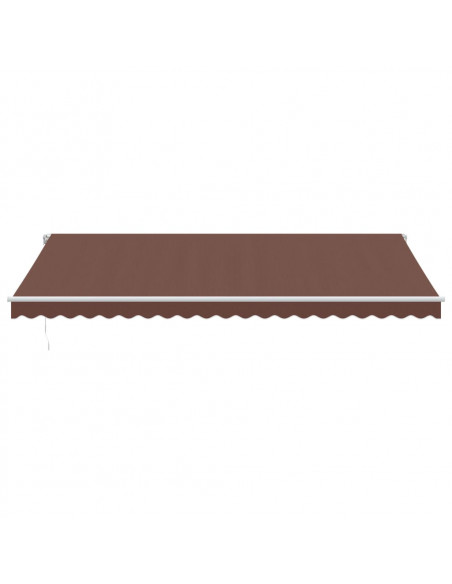 Tenda da Sole Retrattile Manuale con LED Marrone 500x350 cm