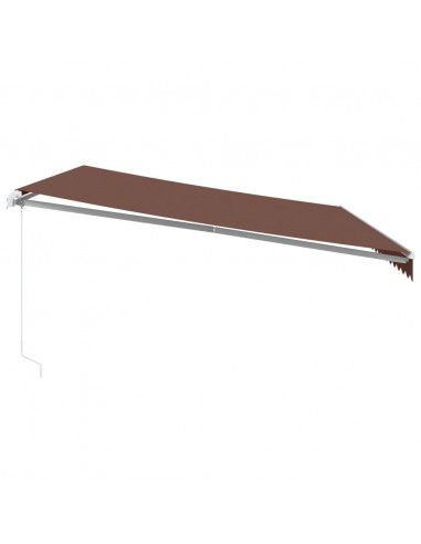 Tenda da Sole Retrattile Manuale con LED Marrone 500x350 cm