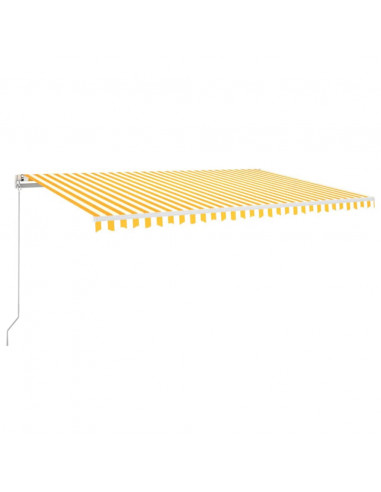 Tenda da Sole Manuale con LED 500x300cm Giallo e Bianco