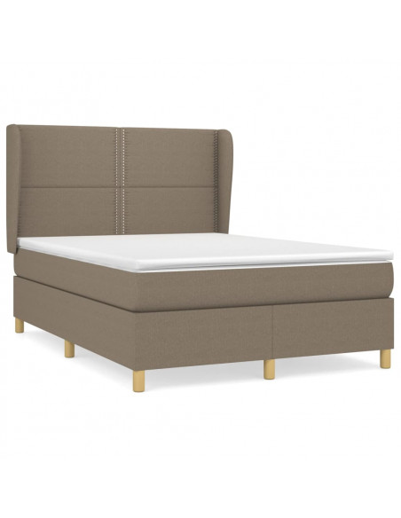 Giroletto a Molle con Materasso Tortora 140x190 cm in Tessuto