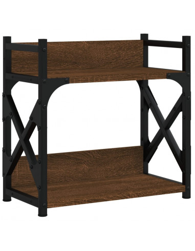 Supporto Stampante 2Piani Rovere Marrone 40x20x40cm Multistrato