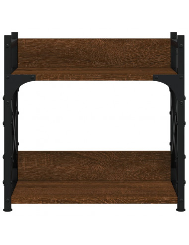 Supporto Stampante 2Piani Rovere Marrone 40x20x40cm Multistrato