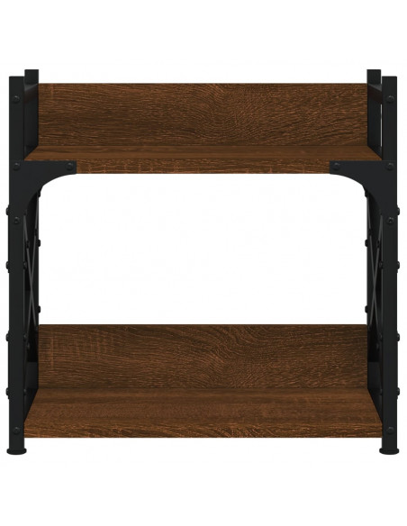 Supporto Stampante 2Piani Rovere Marrone 40x20x40cm Multistrato