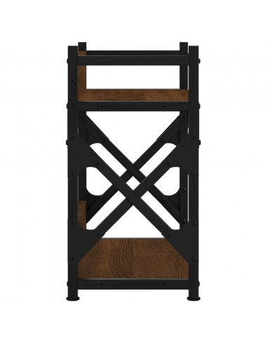 Supporto Stampante 2Piani Rovere Marrone 40x20x40cm Multistrato