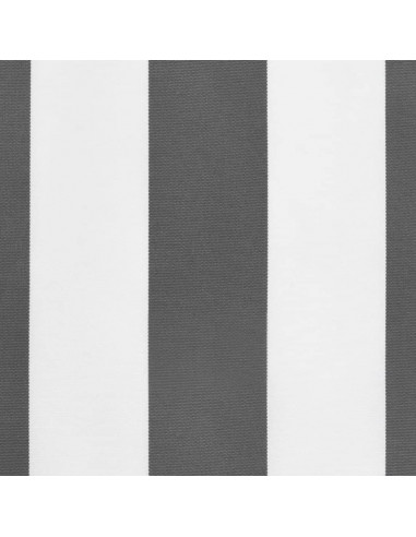 Tessuto Ricambio Mantovana Tenda Strisce Antracite e Bianche 4m