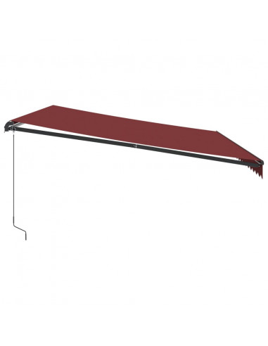 Tenda da Sole Retrattile Manuale con LED Bordò 500x350 cm