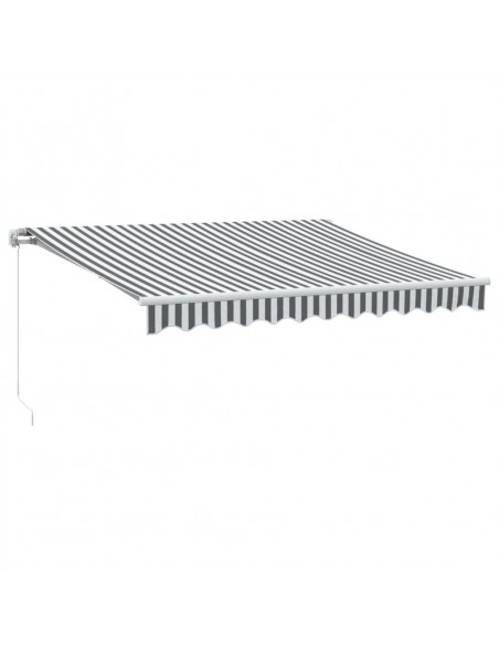 Tenda da Sole Retrattile Manuale Antracite e Bianco 300x250 cm