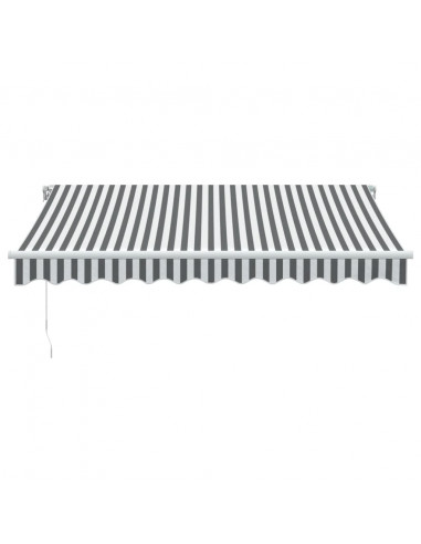 Tenda da Sole Retrattile Manuale Antracite e Bianco 300x250 cm