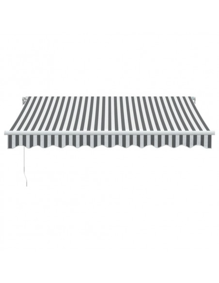 Tenda da Sole Retrattile Manuale Antracite e Bianco 300x250 cm