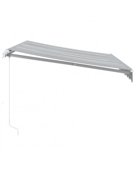 Tenda da Sole Retrattile Manuale Antracite e Bianco 300x250 cm