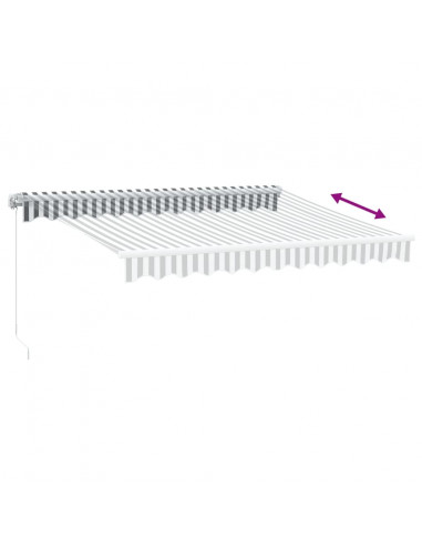 Tenda da Sole Retrattile Manuale Antracite e Bianco 300x250 cm