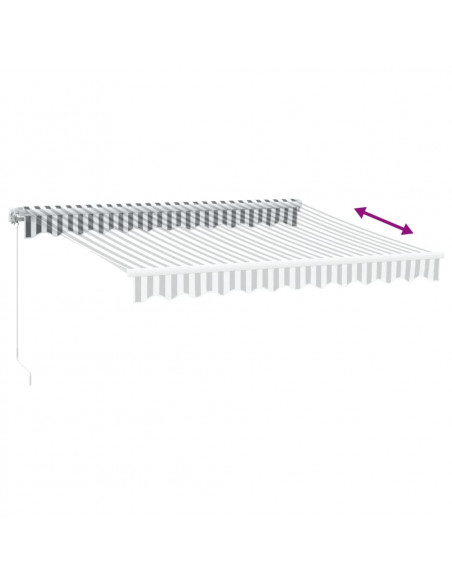 Tenda da Sole Retrattile Manuale Antracite e Bianco 300x250 cm