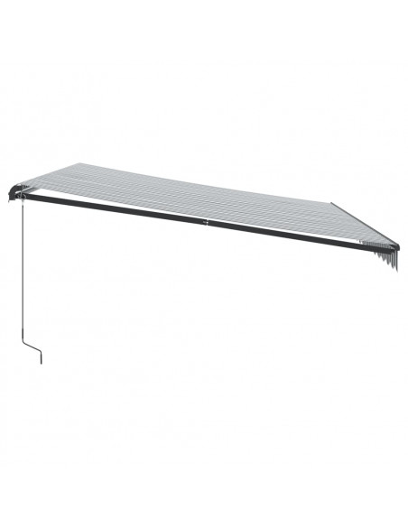 Tenda Retrattile Manuale con LED Antracite e Bianco 450x350 cm