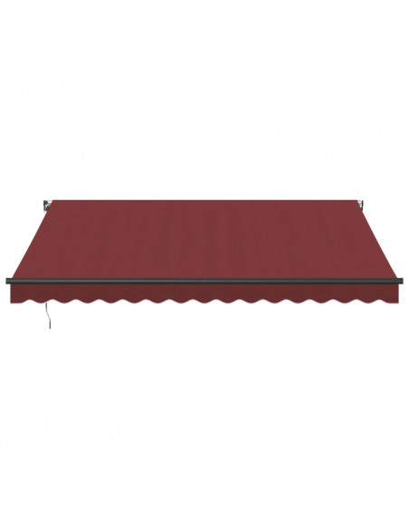 Tenda da Sole Retrattile Manuale con LED Bordò 400x300 cm