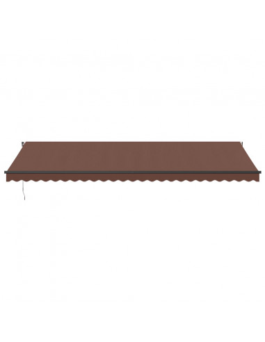 Tenda da Sole Retrattile Manuale con LED Marrone 600x300 cm