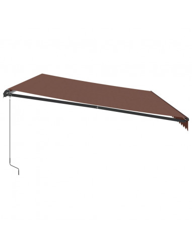Tenda da Sole Retrattile Manuale con LED Marrone 600x300 cm