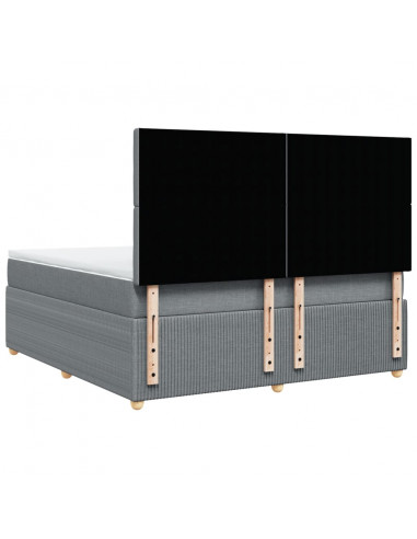 Giroletto a Molle con Materasso Grigio Chiaro180x200 cm Tessuto