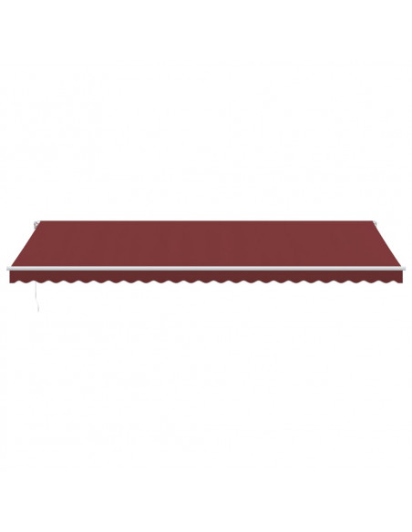 Tenda da Sole Retrattile Manuale con LED Bordò 600x350 cm