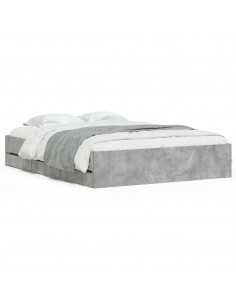 Giroletto Cassetti Grigio Cemento 140x190 cm Legno Multistrato 2