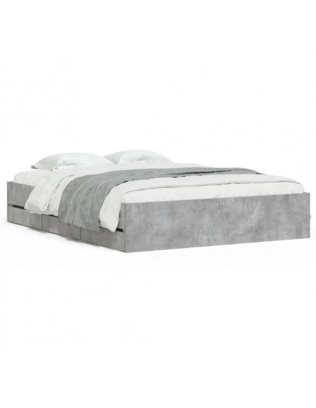 Giroletto Cassetti Grigio Cemento 140x190 cm Legno Multistrato