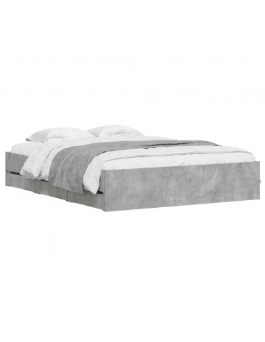 Giroletto Cassetti Grigio Cemento 140x190 cm Legno Multistrato