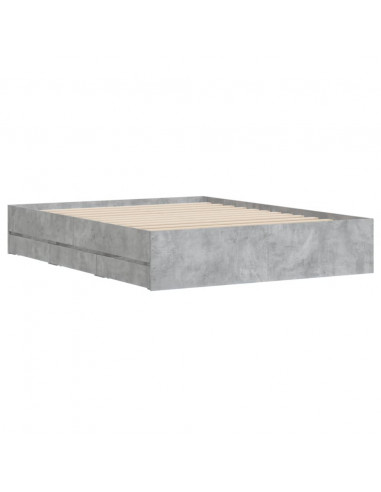 Giroletto Cassetti Grigio Cemento 140x190 cm Legno Multistrato
