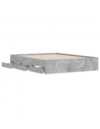 Giroletto Cassetti Grigio Cemento 140x190 cm Legno Multistrato