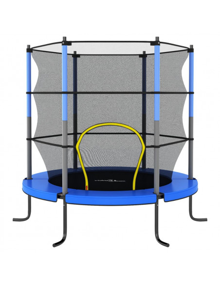 Set Trampolino con Rete di Sicurezza Rotondo 140x160 cm Blue