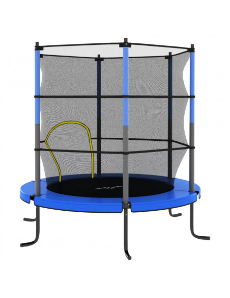 Set Trampolino con Rete di Sicurezza Rotondo 140x160 cm Blue