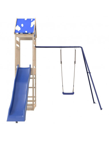 Set da Gioco da Esterno in Legno Massello di Pino