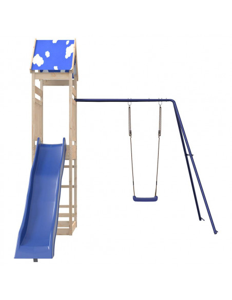 Set da Gioco da Esterno in Legno Massello di Pino