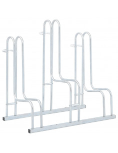 Supporto per 3 Bici da Pavimento Autoportante Acciaio Zincato 2