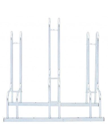 Supporto per 3 Bici da Pavimento Autoportante Acciaio Zincato