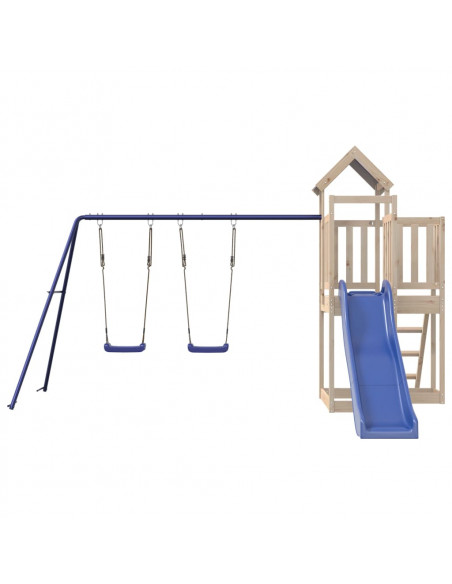 Set da Gioco da Esterno in Legno Massello di Pino