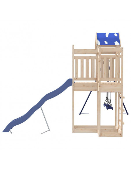 Set da Gioco da Esterno in Legno Massello di Pino