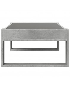 Tavolino da Salotto con LED Infinity Grigio Cemento 90x53x30 cm 2