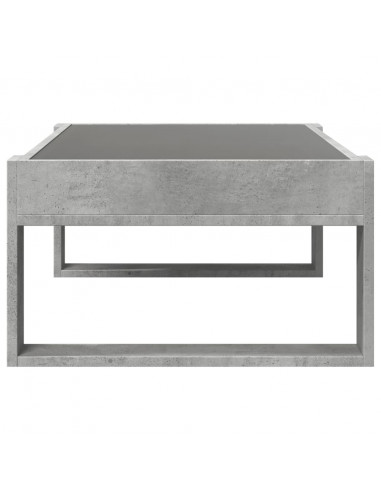 Tavolino da Salotto con LED Infinity Grigio Cemento 90x53x30 cm