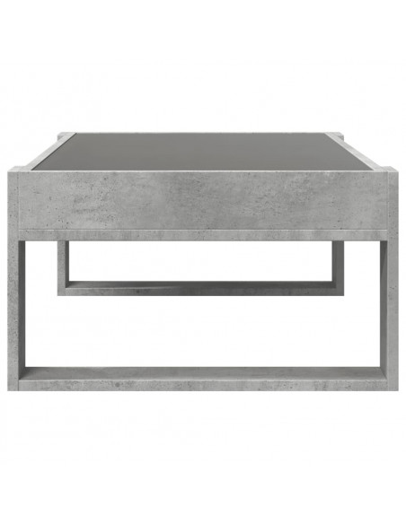 Tavolino da Salotto con LED Infinity Grigio Cemento 90x53x30 cm