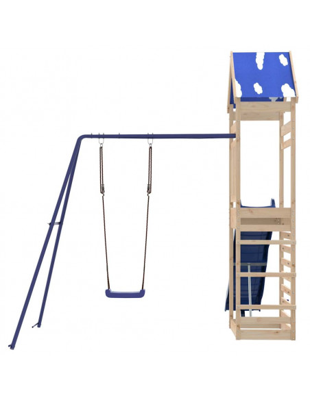 Set da Gioco da Esterno in Legno Massello di Pino