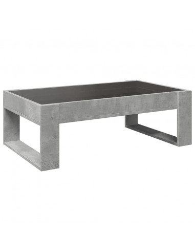 Tavolino da Salotto con LED Infinity Grigio Cemento 90x53x30 cm