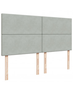 Giroletto a Molle con Materasso Grigio Chiaro 180x200cm Velluto 2