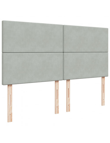 Giroletto a Molle con Materasso Grigio Chiaro 180x200cm Velluto